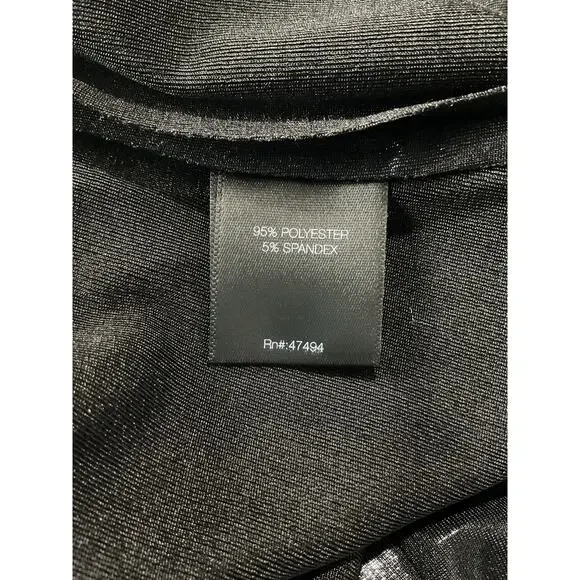 Norma Kamali Sleek Black Halter Turtle Side Slit Dress Size XS - Picture 5 of 6